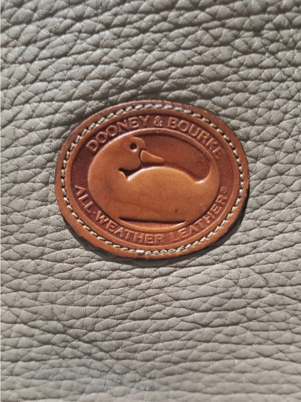 Dooney & Bourke Vintage All weather Taupe and Tan Two-Tone Leather Briefcase